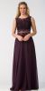 Mock Two Piece Lace Bodice Floor Length Prom Dress in Black